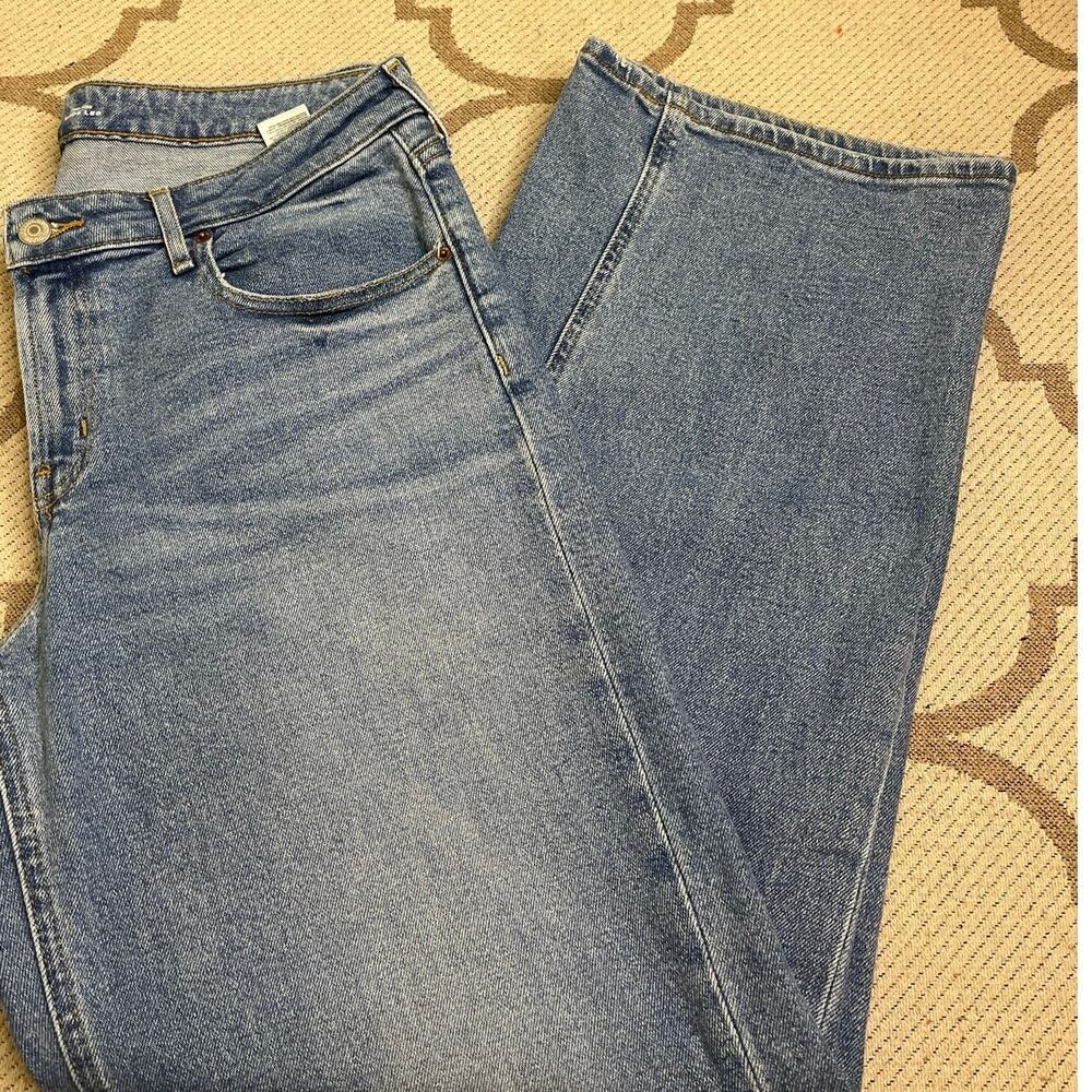 Old Navy mid rise sky hi full length wide leg jeans, Maren, size 12